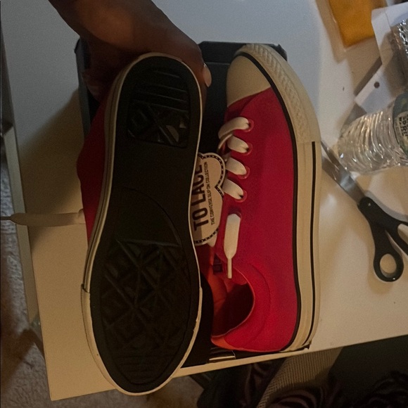 Converse Pink and White High-Top Sneakers - Picture 6 of 6